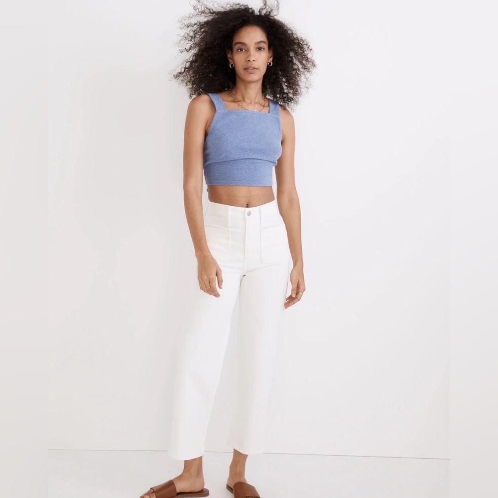 Madewell The Perfect Vintage Wide-Leg Jean in Tile White: Patch Pocket Edition